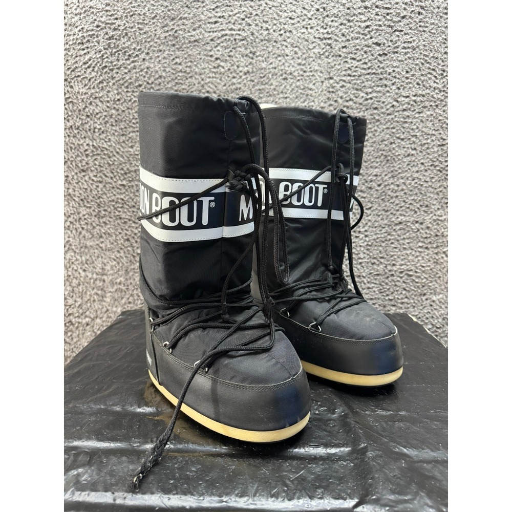 Moon Boot Icon‎ Retro Water-Repellent Nylon Pull On Boots Black Womens 8/9.5 US